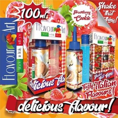 FlavourArt MIX and SHAKE Short Fill 60+40мл - Cookie  Strawberry Изображение 1