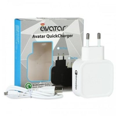 Avatar QC 2.0 бързо зареждащо зарядно - бяло Изображение 1